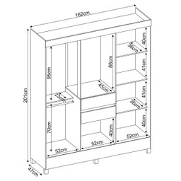 Guarda Roupa Munique de Casal com Pés e 8 Portas - Amendola Touch Demóbile - 4