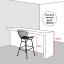 Ver imagem 4 de Kit 2 Banquetas Bertoia Cromada D70 com Assento Sintético Branco