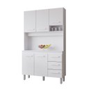 Ver imagem 3 de Kit Cozinha Compacta Vitória 118 cm 4 Portas 3 Gavetas Moblis: Branco