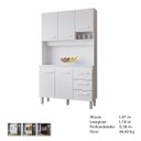 Ver imagem 5 de Kit Cozinha Compacta Vitória 118 cm 4 Portas 3 Gavetas Moblis: Branco