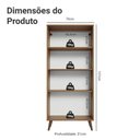 Ver mais imagens de Cristaleira 70 Cm 2 Portas de Vidro com Pés Cônicos Rustic/crema/rustic Vik Madesa Branco/crema