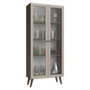 Ver imagem 7 de Cristaleira 70 Cm 2 Portas de Vidro com Pés Cônicos Rustic/crema/rustic Vik Madesa Branco/crema