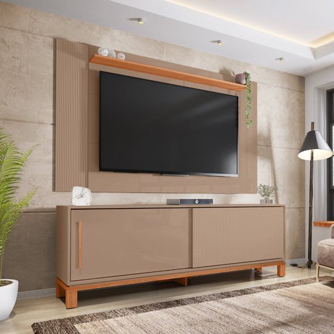 Rack com Painel Ripado para TV até 65 Polegadas 180CMX108CM Mondrian