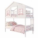 Ver imagem 3 de Beliche Infantil Casinha Dos Sonhos com Varanda Madeira Maciça Branco/ Rosa Megamobilia