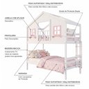 Ver imagem 5 de Beliche Infantil Casinha Dos Sonhos com Varanda Madeira Maciça Branco/ Rosa Megamobilia