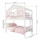 Ver imagem 4 de Beliche Infantil Casinha Dos Sonhos com Varanda Madeira Maciça Branco/ Rosa Megamobilia