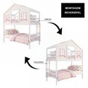 Ver imagem 6 de Beliche Infantil Casinha Dos Sonhos com Varanda Madeira Maciça Branco/ Rosa Megamobilia