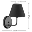 Ver imagem 4 de Kit 2 Luminárias Arandelas de Parede Preto Bivolt com Interruptor Cúpulas Tecido