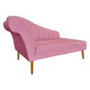 Ver imagem 4 de Recamier Divã Pés Palito para Sala Cecilia 1.60cm Suede Rosa Barbie - Incasa Decor