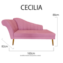Ver imagem 6 de Recamier Divã Pés Palito para Sala Cecilia 1.60cm Suede Rosa Barbie - Incasa Decor