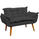 Ver imagem 2 de Kit Namoradeira Decorativa + 2 Poltronas para Sala Recepção Manicure Consultório Alice Suede