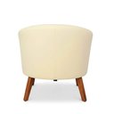 Ver imagem 7 de Poltrona Sala Decorativa Kit 2 Stella Pé Madeira Trapézio Castanho Sintético Pu Bege D03 - D’Rossi