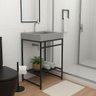 Gabinete Banheiro Ferro Iron Black 60x45cm Cuba Rennes Concreto - 2