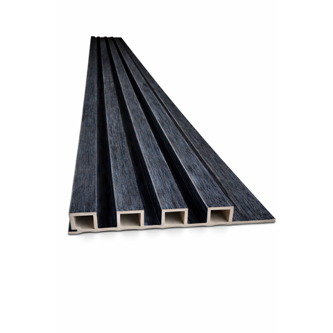 Painéis Ripados Wpc 18mm Preto Fosco 290x16cm - Revestimento Decorativo Parede Sala Quarto Cozinha