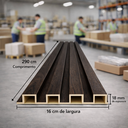 Ver imagem 4 de Painéis Ripados Wpc 18mm Preto Fosco 290x16cm - Revestimento Decorativo Parede Sala Quarto Cozinha