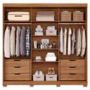 Ver imagem 3 de Guarda Roupa Casal com Espelho 3 Portas de Correr 6 Gavetas Cecilia Panan Cinamomo