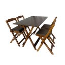 Ver imagem 1 de Mesa Dobrável com 4 Cadeiras Estofadas 120x70 Marrom