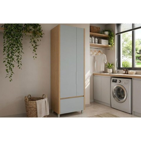 Armário Lavanderia Multiuso Marquesa MDF 70cm Verde Nesher