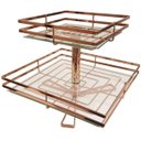 Ver imagem 1 de Fruteira de Mesa Dupla Quadrada Cobre com Vidro Giratória