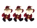 Ver imagem 1 de Kit Enfeite para Árvore 3 Peças Papai Noel Pelúcia Vinho 16cm Gorro Xadrez - Master Christmas