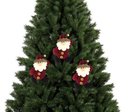 Ver imagem 2 de Kit Enfeite para Árvore 3 Peças Papai Noel Pelúcia Vinho 16cm Gorro Xadrez - Master Christmas