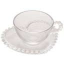 Ver imagem 2 de Conjunto de 4 Xícaras com Pires de Chá Wolff Pearl Coração de Cristal 180ml