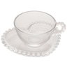 Conjunto de 4 Xícaras com Pires de Chá Wolff Pearl Coração de Cristal 180ml - 2