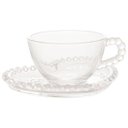 Ver imagem 3 de Conjunto de 4 Xícaras com Pires de Chá Wolff Pearl Coração de Cristal 180ml