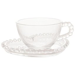 Conjunto de 4 Xícaras com Pires de Chá Wolff Pearl Coração de Cristal 180ml - 3