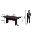 Ver imagem 2 de Mesa de Reunião para Escritório Retangular Clássica 180cm Tecnomobili