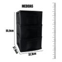 Ver mais imagens de Gaveteiro de Chão Multiuso com 3 Gavetas Preto Pratico