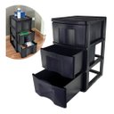 Ver imagem 1 de Gaveteiro de Chão Multiuso com 3 Gavetas Preto Pratico