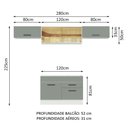 Ver imagem 4 de Armário de Cozinha Compacta 280cm Branco/Cinza Agata Madesa 01