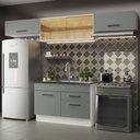 Ver imagem 2 de Armário de Cozinha Compacta 280cm Branco/Cinza Agata Madesa 01
