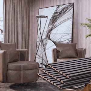 Painel Ripado Frieze Preto 2750 X 455 X 9mm