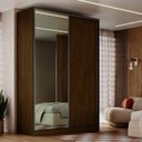 Ver mais imagens de Guarda-Roupa Casal 2 Portas de Correr 1 Espelho 3 Gavetas MDF Aura 165cm Marrom Freijó Natura