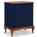 Ver imagem 1 de Balcão Linz com Pés Luis Xv 2 Portas 1 Gaveta 99 X 90 X 45 Cm (a X L X P) - Cor Azul Petróleo/imbuia