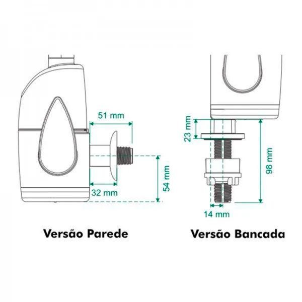 Torneira Elétrica Touch Prima Bancada/Parede 127V Preta - 4