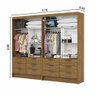 Closet Casal Duplo Sevilha 4 Portas com Espelho 12 Gavetas Carioca Móveis - 5
