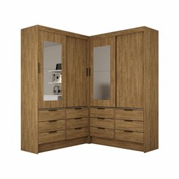 Closet Casal Duplo Sevilha 4 Portas com Espelho 12 Gavetas Carioca Móveis - 2