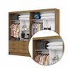Closet Casal Duplo Sevilha 4 Portas com Espelho 12 Gavetas Carioca Móveis - 6