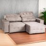 Sofá Retrátil e Reclinável Évora 4 Lugares 2,50m Veludo Luxor Cappuccino Espuma D28 - 1