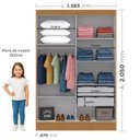 Ver imagem 3 de Guarda-Roupa Infantil 2 Pportas de Correr Helena Bege/Cinamomo/Off White