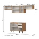Ver imagem 4 de Cozinha Compacta Venaly 8 Portas 2 Gavetas 3 Prateleiras Cinamomo/Off White - Henn
