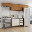 Ver imagem 1 de Cozinha Compacta Venaly 8 Portas 2 Gavetas 3 Prateleiras Cinamomo/Off White - Henn