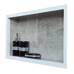 Nicho de Porcelanato Cinza Pulpis para Banheiro 60x32cm - 8