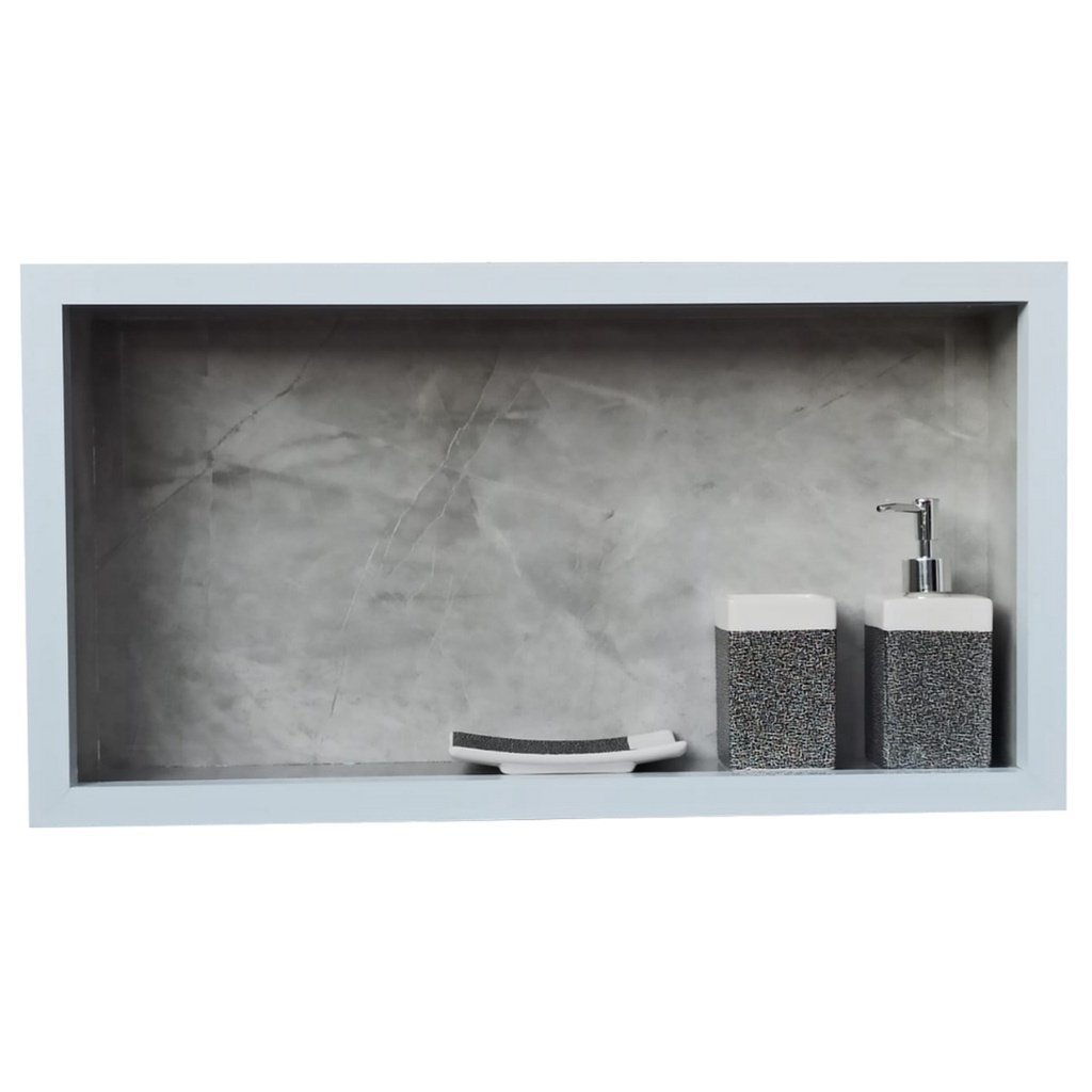 Nicho de Porcelanato Cinza Pulpis para Banheiro 60x32cm - 14