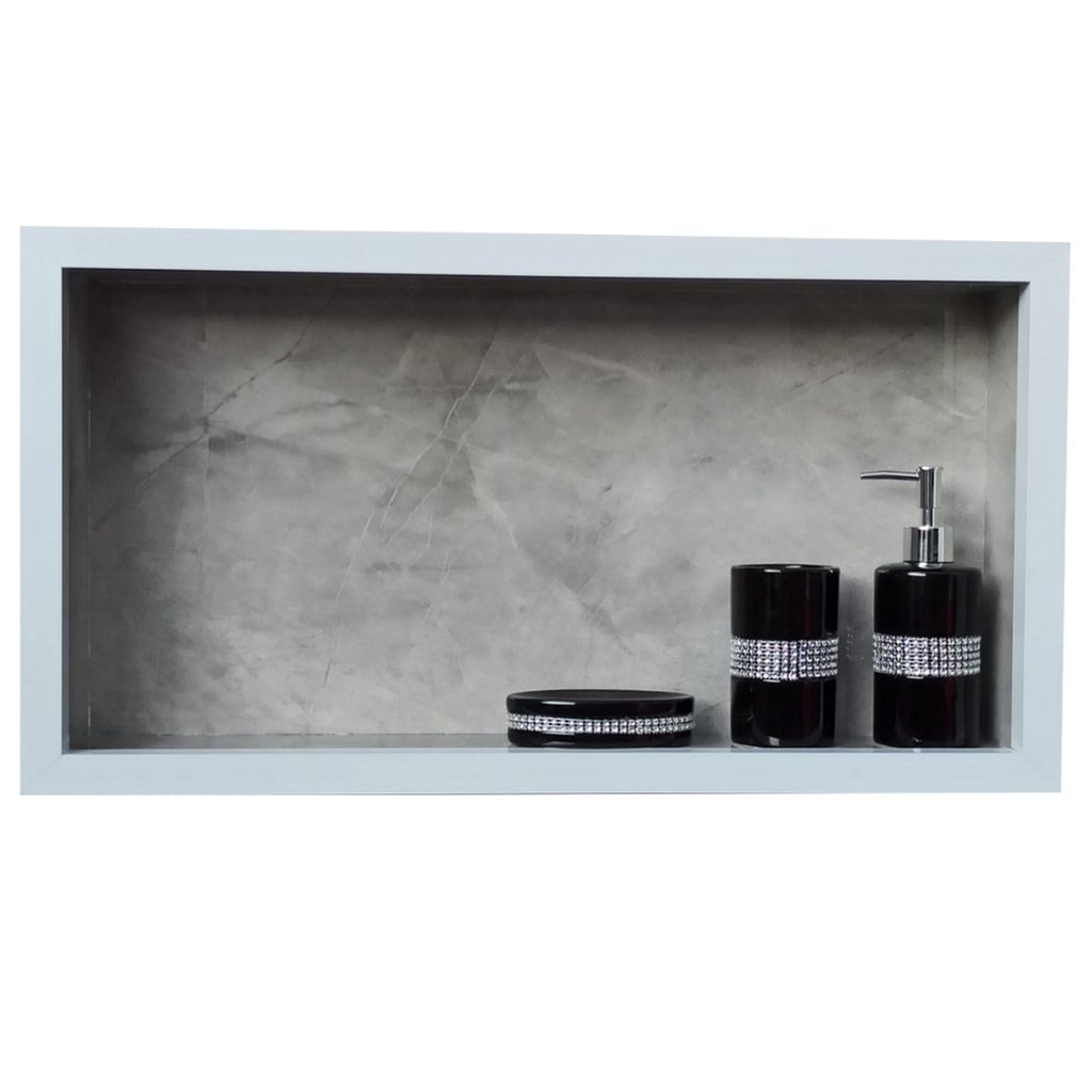 Nicho de Porcelanato Cinza Pulpis para Banheiro 60x32cm - 6