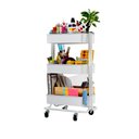 Ver imagem 5 de Carrinho Multiuso Organizadora 3 Prateleiras Estante Movel em Aço Quarto Sala Brinquedos Salao Manic