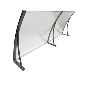 Toldo Policarbonato 1,80 X 0,50m Preto e Translucido com Kit